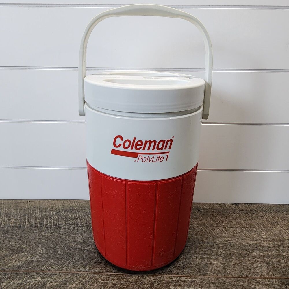 Vintage Coleman PolyLite 1 Gallon Water Jug Cooler 5591 with Pour Spout Red